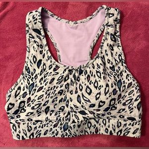 Fabletics Women’s Sports Bra, Size:XL, Purple Leopard/Cheetah Print
